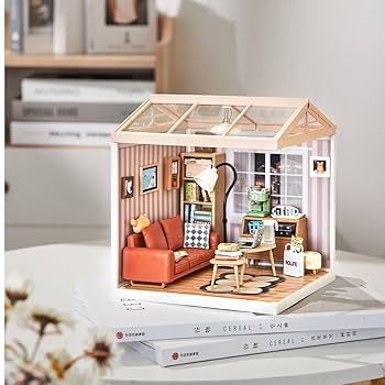 ミニチュア 家具　ヴィンテージ　ドールハウス　リビング Amazon | つくるんです® 日本語説明書付 DIY ミニチュアハウス